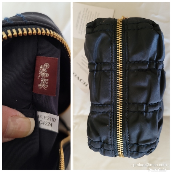 Coach Small Boxy Cosmetic Case with Ruching - Picture 7 of 7